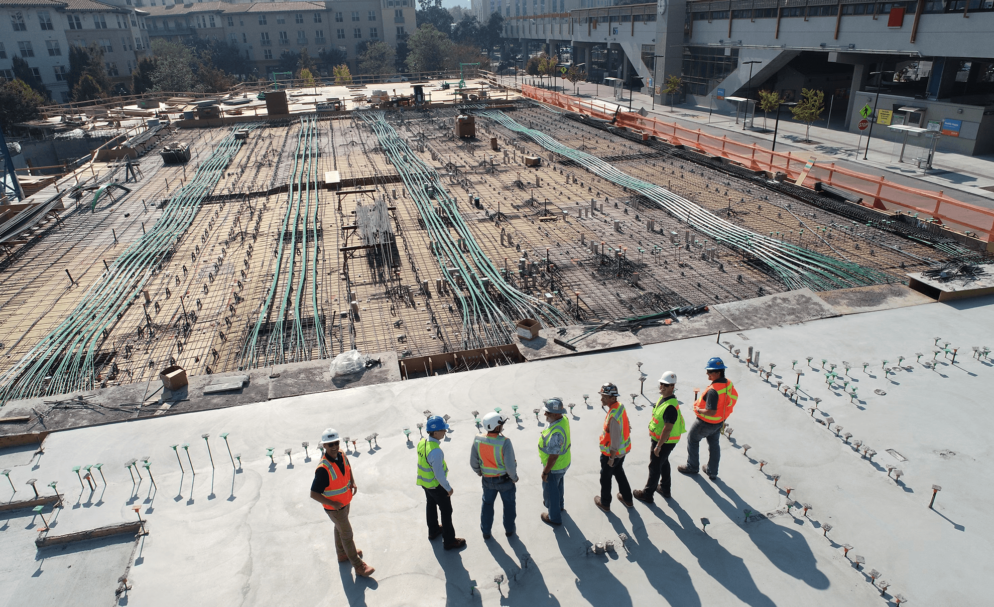 Construction site aerial view