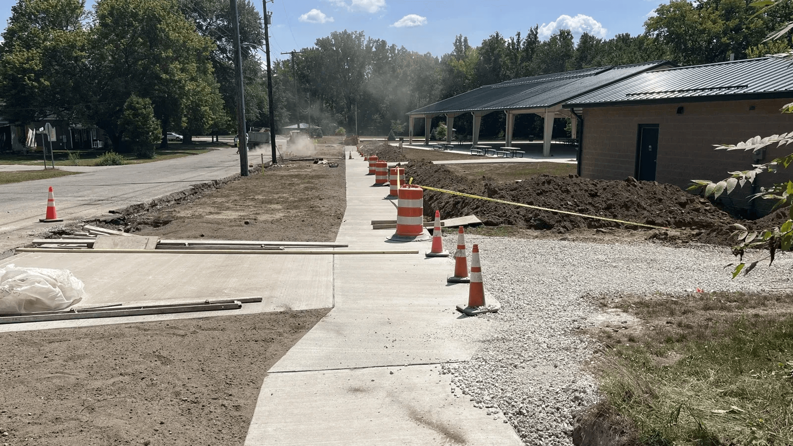 Construction site with equipment
